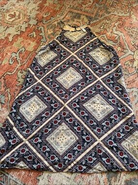 Xhilaration Beige and Black Paisley Halter Top